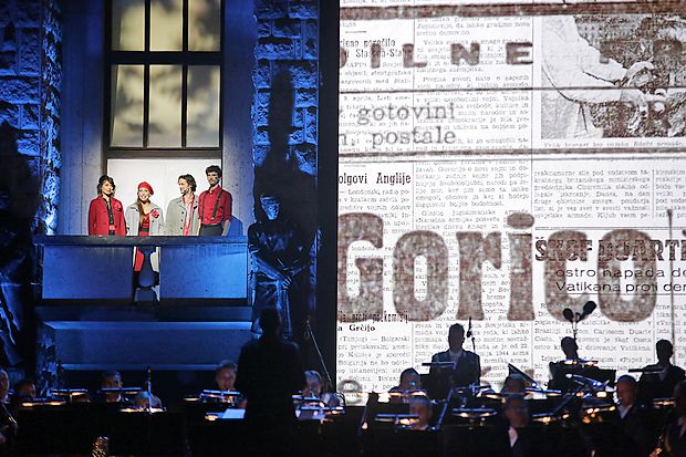 Video mapping at the National Celebration marking 70 years of the return of Primorska, 2017